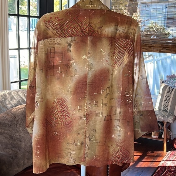 COLDWATER Creek sheer blouse - Picture 7 of 9